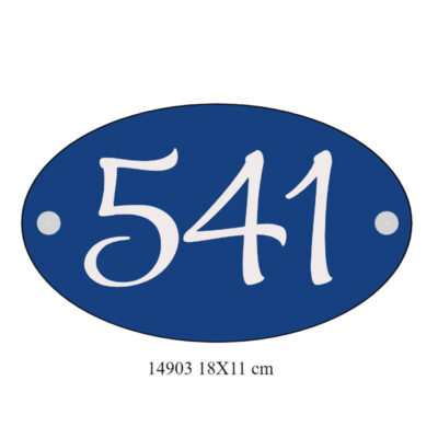 Huisnummerbord Ovaalvorm ACP 18x11 cm in zwart met lasergravure