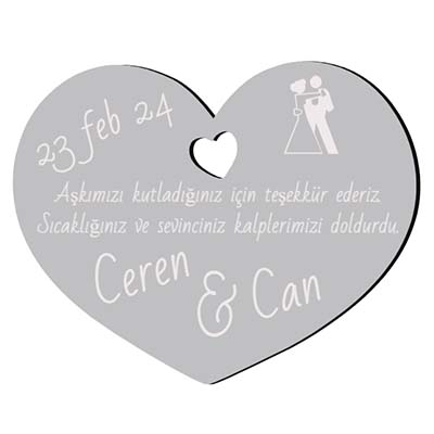 Bedankje hartvorm met gat 6.5x5.2cm
