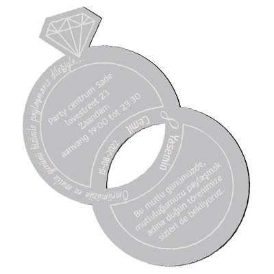 Verstrengelde ringen bedankje van spiegelacrylaat 10x5.6 cm in goud, perfect voor verloving en bruiloft