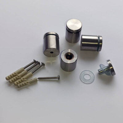 RVS Afstandhouders Ø10x25x24mm – luxe bevestiging voor naambord of huisnummerbord, set van 4 stuks