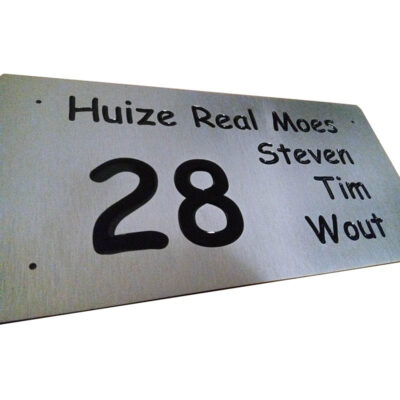 rvc look Naambord Huisnummerbord rechthoek ACP modern en weerbestendig