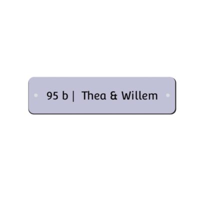 Tekstplaatje 80x20 mm een naam, nummer, waarschuwing of instructie bevatten.