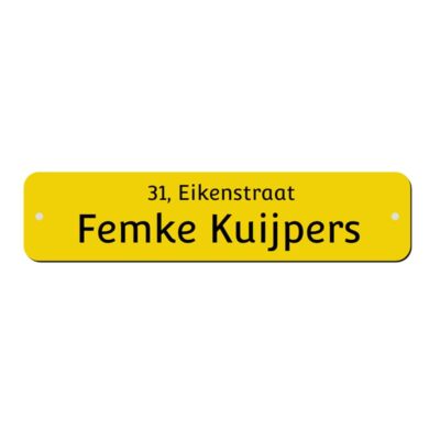 Tekstplaatje 100x23 mm Gravure naamplaatje met kleurkeuze voor tekst en ondergrond van kunststof met verdiepte gravure