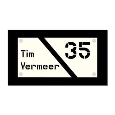 Sjabloonontwerp bord 27x15 cm met uitgesneden letters en contrasterende kleuren