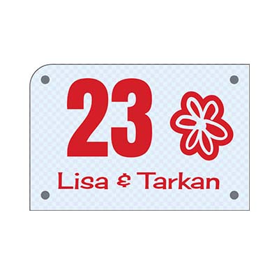 Glaslook naambord 30x20cm