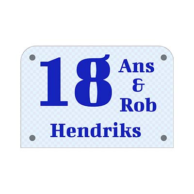 Glaslook 30x20 cm naambord