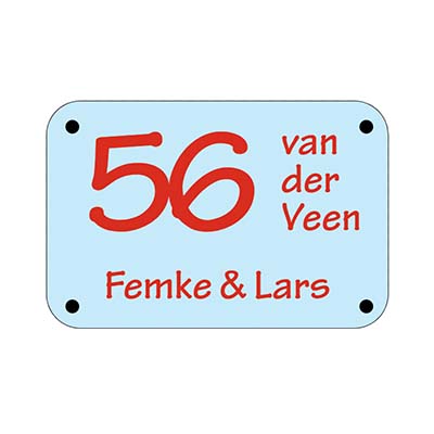 Glaslook naambord 30x20cm huisnummerbord-huisnummerplaat naamplaat