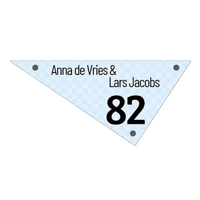 Glaslook 36x17cm driehoek