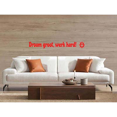 Muursticker 15x120 cm met gepersonaliseerde tekst in zwart vinyl