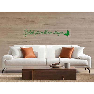 Muursticker 20x120 cm met gepersonaliseerde tekst in zwart vinyl