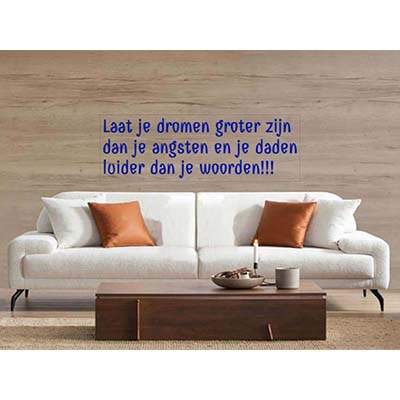 Muursticker 40x120 cm met gepersonaliseerde tekst in zwart vinyl