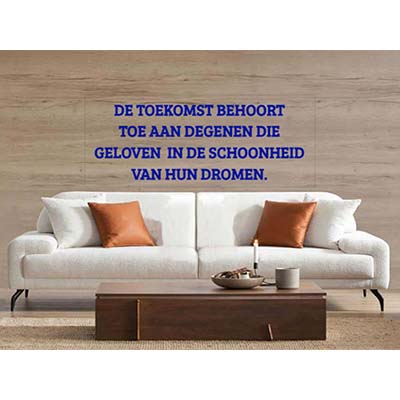 Muursticker 60x150 cm met gepersonaliseerde tekst in zwart vinyl