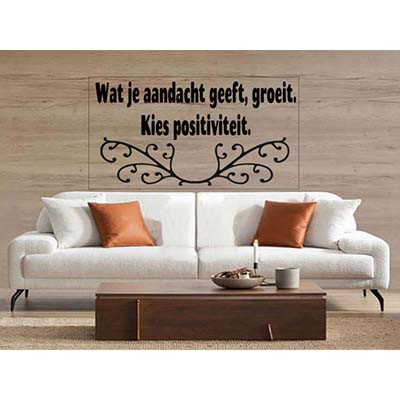 Muursticker 80x150 cm met gepersonaliseerde tekst in zwart vinyl