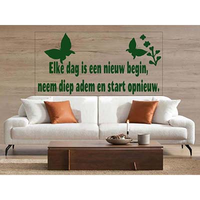 Muursticker 100x200 cm met gepersonaliseerde tekst in zwart vinyl