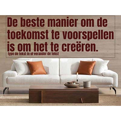 Muursticker 115x300 cm met gepersonaliseerde tekst in zwart vinyl