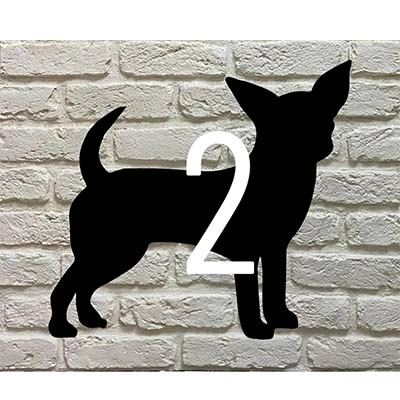 Chihuahua silhouet Huisnummerbord
