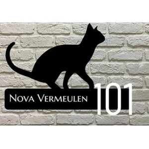 Siamees Kat Silhouet Huisnaambord