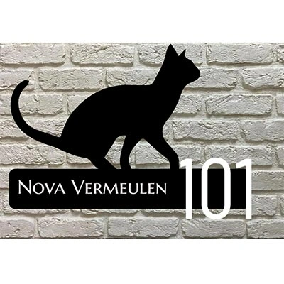 Siamees Kat Silhouet Huisnaambord