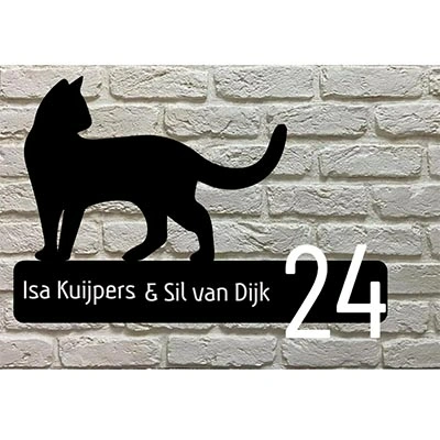 huisKat Silovet Naamborden en Huisnummerbord